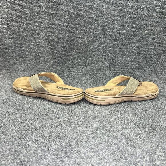 Skechers Rosen Sandals Men's 10 Khaki Athletic Outdoor Summer Beach Flip Flops - Picture 6 of 12